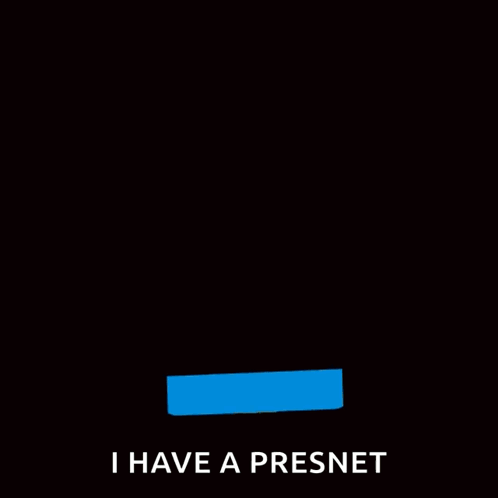 Blue Gift Box With Yellow Bow Saying I Have A Presnet GIF