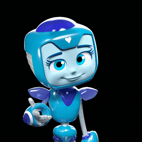 Blue Girl Robotic Kudos GIF