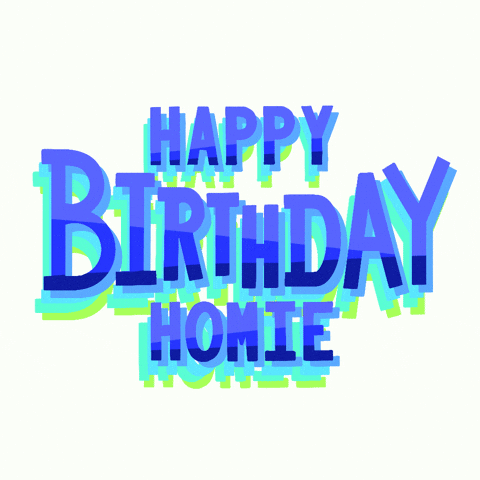 Blue Glowing Happy Birthday Homie GIF