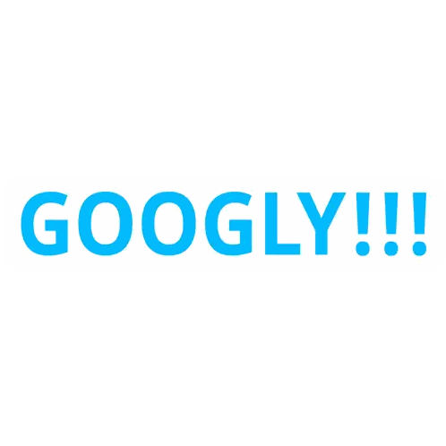 Blue Googley Word with Red Ball