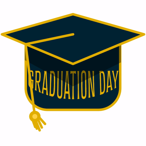 Blue Graduation Cap Saying Graduation Day GIF
