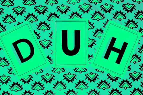 Blue Green Duhhh Font GIF