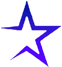 Blue Green Star with White Center