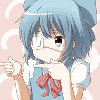 Blue Hair Anime Girl Bandage Pointing