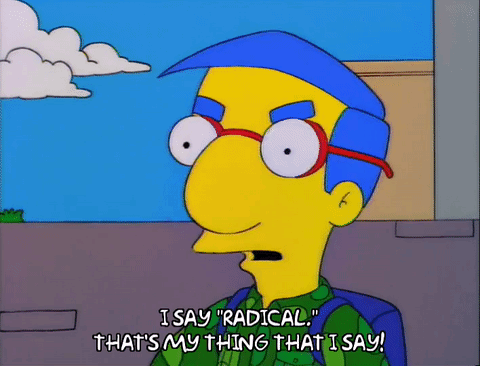 Blue Hair Cartoon Character Saying I Say Radical