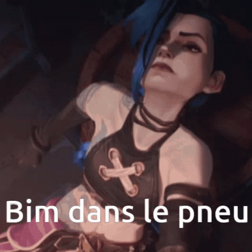Blue Hair Girl Lying Down Bim Dans Le Pneu