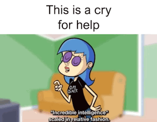 Blue Hair Girl Sunglasses This Is A Cry For Help GIF