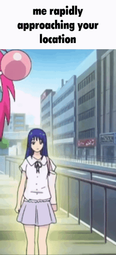 Blue Hair Girl With Bubble Gum