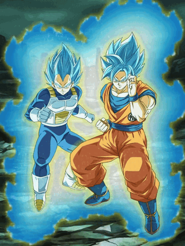 Blue Hair Goku Super Saiyan Vegeta GIF