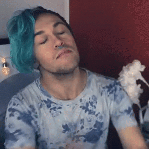 Blue Hair Man Bless You GIF