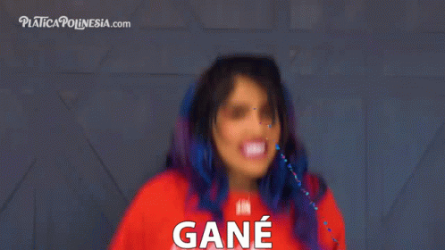 Blue Hair Woman In Red Shirt Saying You Tell Yourself Gane GIF