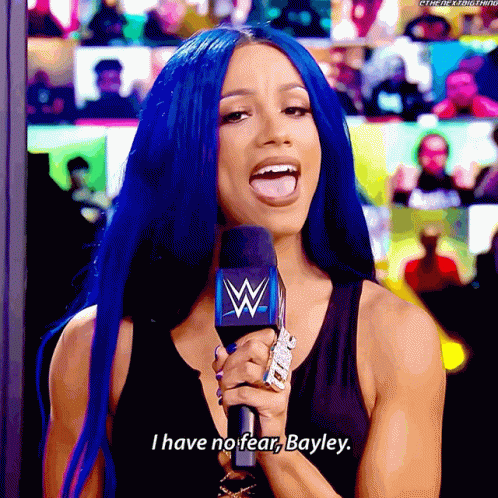 Blue Hair Woman Says I Have No Fear Bayley