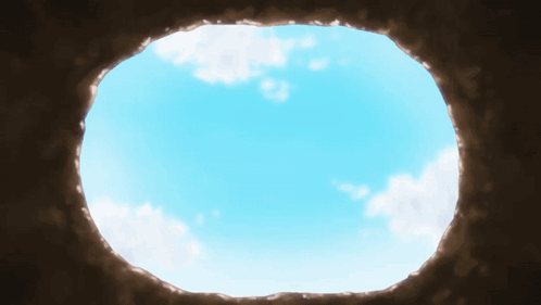 Blue Haired Anime Character Looking Up At Sky GIF