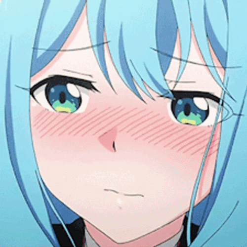 Blue Haired Anime Character Sicily Von Claude Blushing GIF