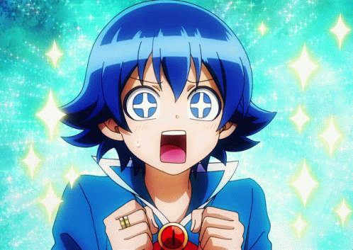 Blue Haired Anime Character With Cross Eyes