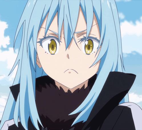 Blue Haired Anime Girl With Yellow Eyes