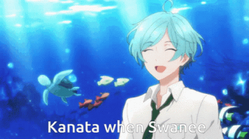 Blue Haired Anime Kanata GIF