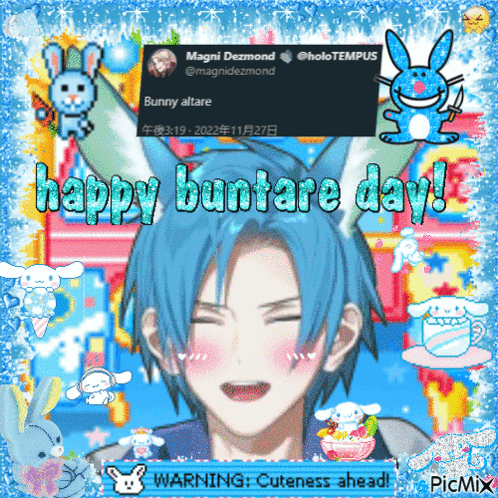 Blue-Haired Boy Happy Buntare Day