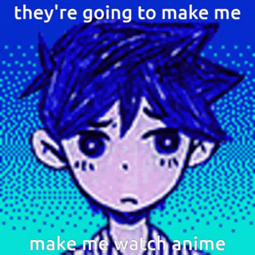 Blue-Haired Boy They're Going to Make Me Make Me Watch Anime