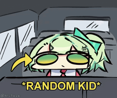 Blue Haired Boy With Love You Pen > 3 On Head GIF