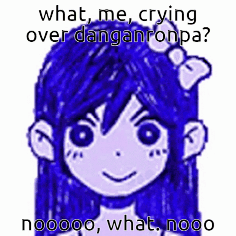 Blue Haired Girl Crying Over Danganronpa