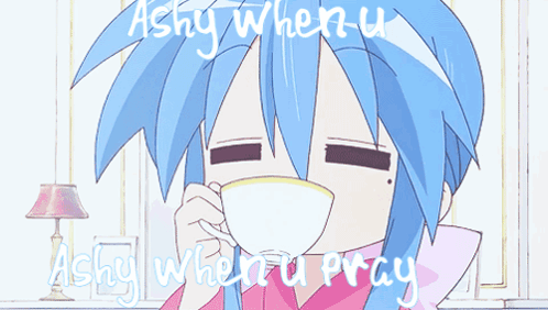 Blue-Haired Girl's Ashly When U Pray Cup