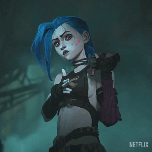 Blue-Haired Girl Saying Phew