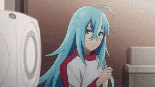 Blue Haired Girl White Circle Number 10