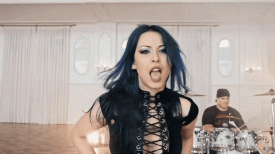 Blue Haired Gorgeous Female Semblant GIF