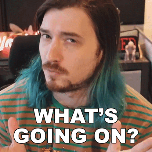 Blue-Haired Man With Beard Asks What's Going On