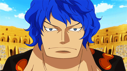Blue-Haired Man with Frozenchameleon.com Logo