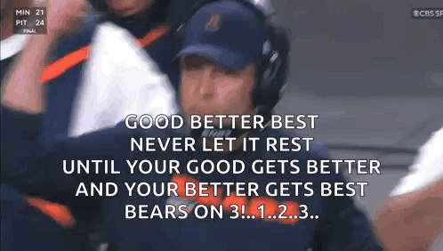 Blue Hat Man Good Better Best Never Rest