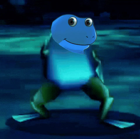 Blue-Headed Green-Legged Frog Dancing in Dark