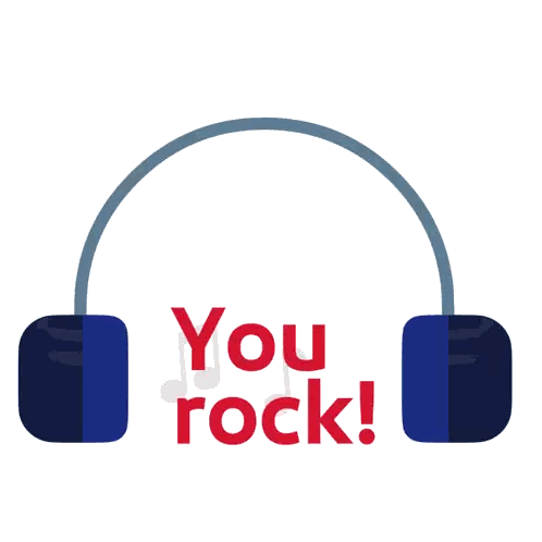 Blue Headphones With You Rock