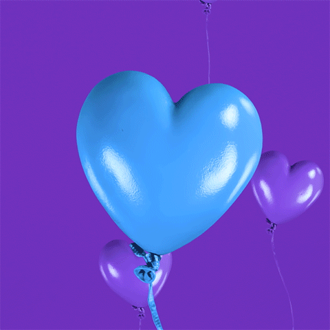 Blue Heart Balloon GIF