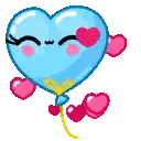 Blue Heart Balloon With Pink Hearts