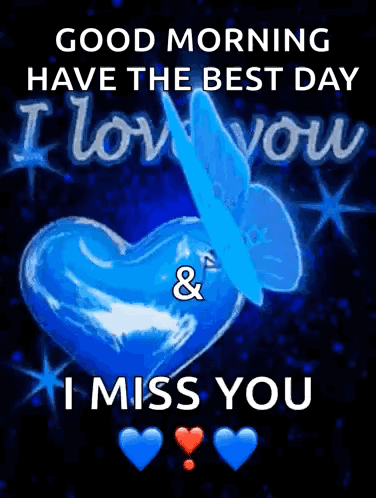 Blue Heart Good Morning I Love You