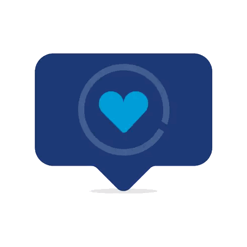 Blue Heart In Speech Bubble