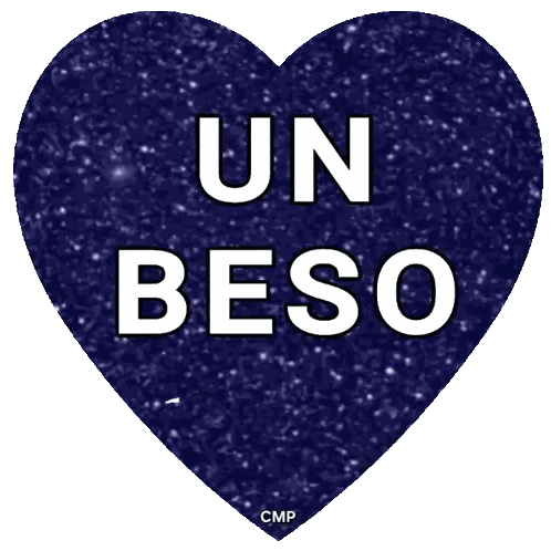 Blue Heart Saying Un Beso
