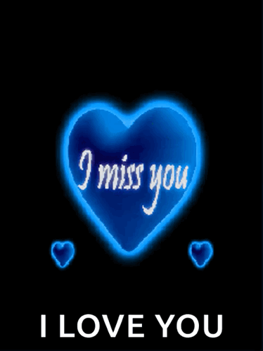 Blue Heart With I Miss You