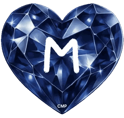 Blue Heart With M