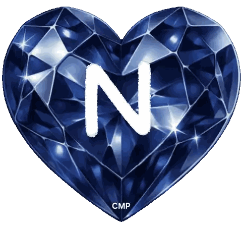 Blue Heart With N