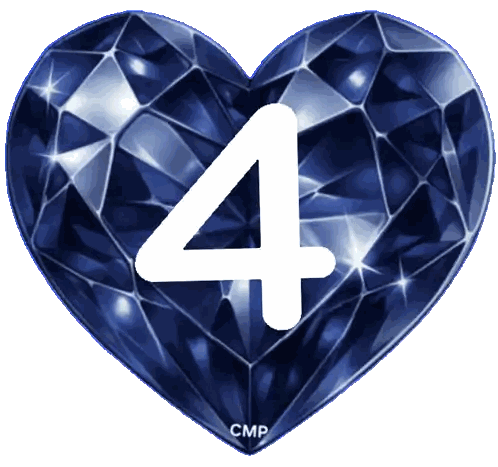 Blue Heart With Number 4