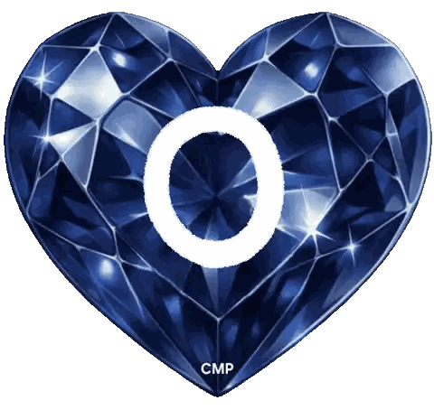 Blue Heart With O