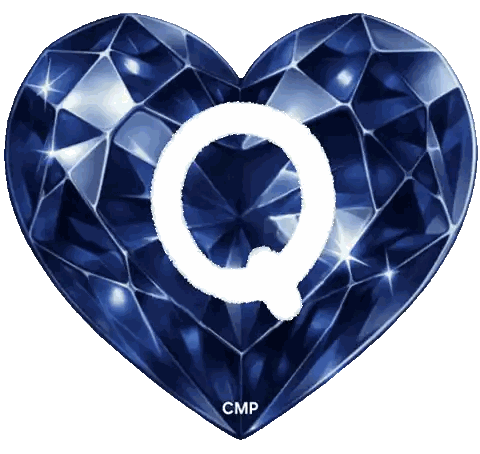 Blue Heart With Q