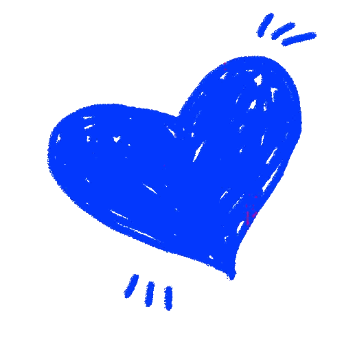 Blue Heart With Red Outline
