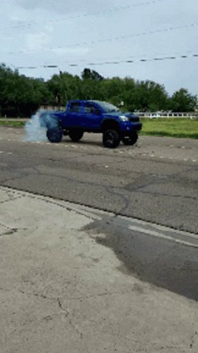 Blue Hilux Burnout GIF
