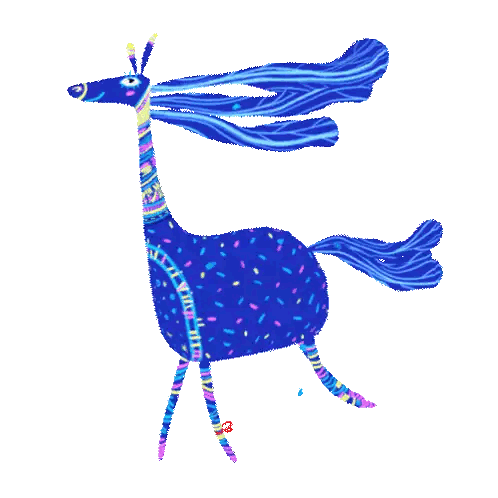 Blue Horse with Long Mane and Tail