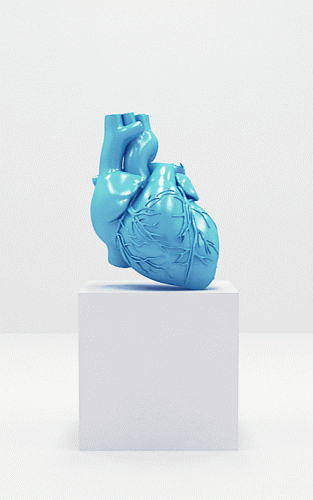 Blue Human Heart To Sphere GIF