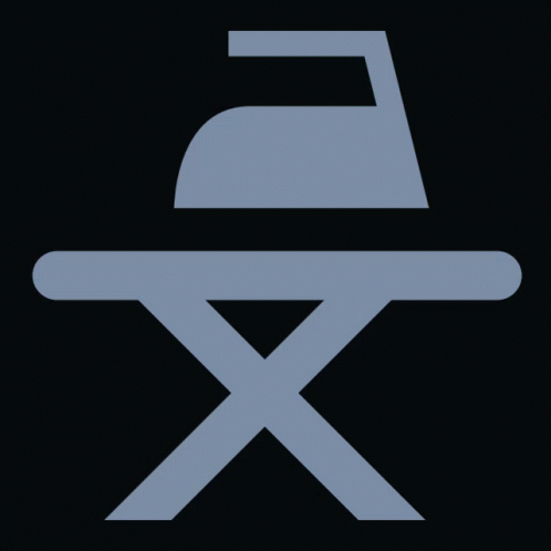 Blue Icon of Ironing Board With Letter X